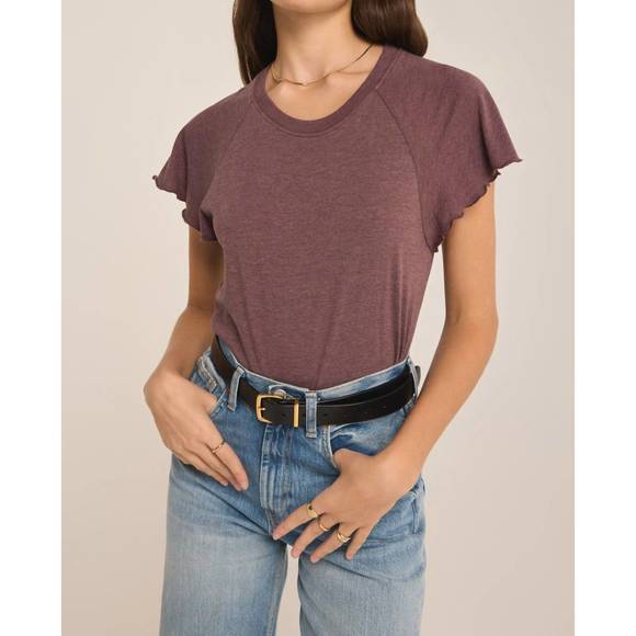 NEW Z SUPPLY abby flutter tee in cocoa berry - Picture 4 of 4